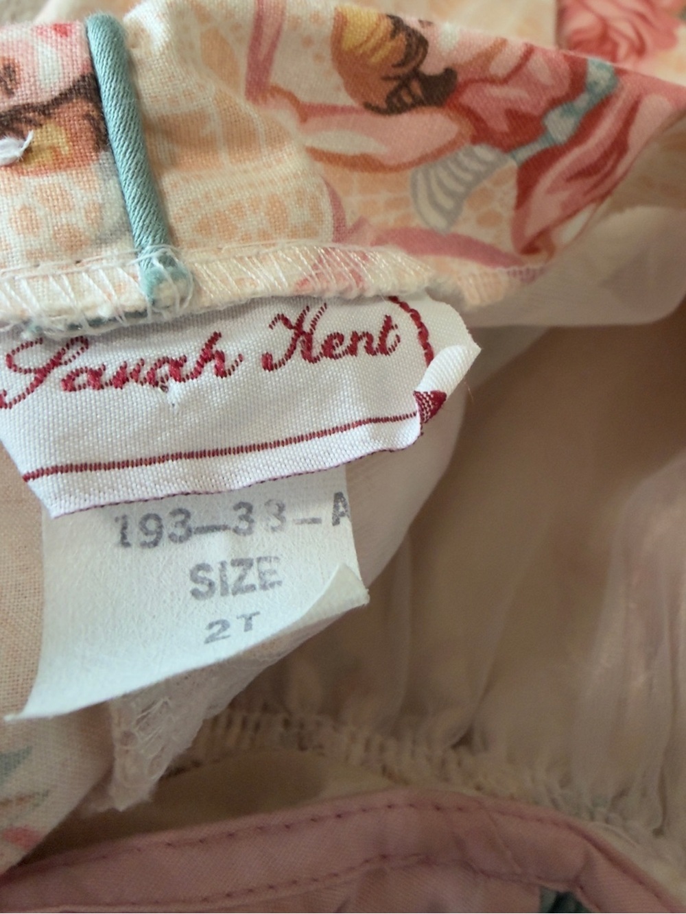 Vintage Sarah Kent 2T Pink Cherub Floral Peter Pan Collar Bubble Dress USA - Picture 12 of 13